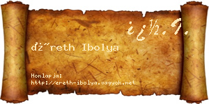 Éreth Ibolya névjegykártya
